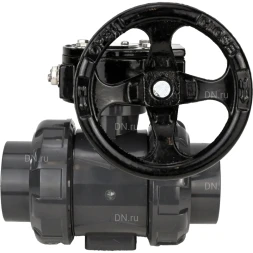 Кран шаровой BV4242E-FP-GRM-ISO Дн80 Ру10 полнопроходной, корпус - НПВХ, шар - НПВХ, уплотнение - EPDM, с редуктором RDN RQN3-150Z-T24