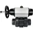 Кран шаровой BV4242E-FP-GRM-ISO Дн20 Ру10 полнопроходной, корпус - НПВХ, шар - НПВХ, уплотнение - EPDM, с пневмоприводом PA-DA-105-1 и пневмораспределителем 4V320-08 AC220V