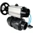 Кран шаровой BV4242E-FP-GRM-ISO Дн20 Ру10 полнопроходной, корпус - НПВХ, шар - НПВХ, уплотнение - EPDM, с пневмоприводом PA-DA-105-1 и пневмораспределителем 4V320-08 AC220V