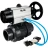 Кран шаровой BV4242E-FP-GRM-ISO Дн20 Ру10 полнопроходной, корпус - НПВХ, шар - НПВХ, уплотнение - EPDM, с пневмоприводом PA-DA-105-1 и пневмораспределителем 4V320-08 AC220V
