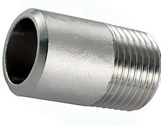 Ниппель Н-304-W-НР 1″ Ду25 Ру20, корпус - нержавеющая сталь AISI 304, присоединение - под приварку/наружная резьба, тип резьбы - BSPT