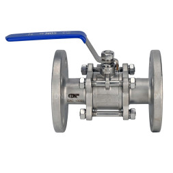 Кран шаровой BV3232P(3pc)-FP-F-H Ду25 Ру40, полнопроходной, трехсоставной, нержавеющая сталь 316, уплотнение - PTFE, фланцевый с рукояткой 11х11
