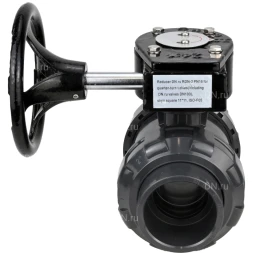 Кран шаровой BV4242E-FP-GRM-ISO Дн100 Ру10 полнопроходной, корпус - НПВХ, шар - НПВХ, уплотнение - EPDM, с редуктором RDN RQN3-150Z-T24
