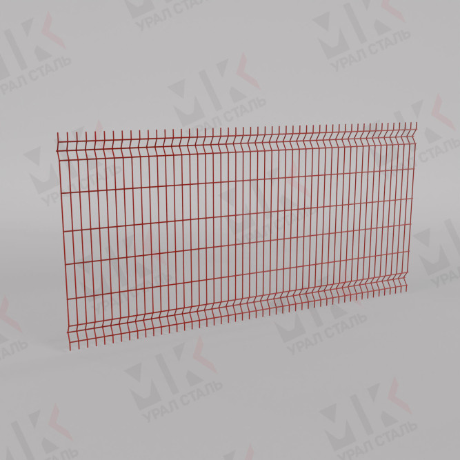 3Д забор красный (RAL 3032) 2500х2500х4 Profi