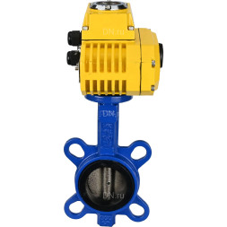 Затвор дисковый поворотный WBV1413E-2W-Fb-H Ду300 Ру16, корпус - чугун GGG50, диск - чугун GGG40, уплотнение - EPDM, с электроприводом-060 24В