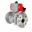 Кран шаровой BV3232P(2pc)-FP-3WL-F-ISO-H Ду50 Ру16 HYMT трехходовой L-тип, полнопроходной, фланцевый, корпус - нержавеющая сталь AISI316, с пневмоприводом PA-SA-105 и пневмораспределителем 4M320-10 AC220V