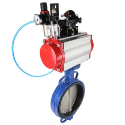 Затвор дисковый поворотный WBV1413E-2W-Fb-H Ду300 Ру16, корпус - чугун GGG50, диск - чугун GGG40, уплотнение - EPDM, с пневмоприводом PA-DA-140 двойного действия, пневмораспределителем 4M310-08 DC24V, БКВ APL-210N, БПВ AFC2000