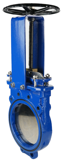 Задвижка шиберная GVKN1331N-2W-Fb-S Ду250 Ру10 двусторонняя, межфланцевая, шпиндель - невыдвижной, корпус - чугун GGG40, шибер - нержавеющая сталь 304, уплотнение - NBR, управление - штурвал
