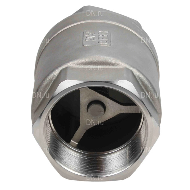 Клапан обратный VCS3232P-T 2″ 1/2 Ду65 Ру40 резьбовой, пружинный, корпус - нержавеющая сталь 316, диск - нержавеющая сталь 316, уплотнение - металл