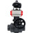 Кран шаровой BV4242E-FP-GRM-ISO Дн15 Ру10 полнопроходной, корпус - НПВХ, шар - НПВХ, уплотнение - EPDM, с пневмоприводом PA-DA-052, пневмораспределителем 4M310-08 DC24V, ручным дублером MON1-250-T26-ISO и БКВ APL-410N EX