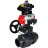 Кран шаровой BV4242E-FP-GRM-ISO Дн15 Ру10 полнопроходной, корпус - НПВХ, шар - НПВХ, уплотнение - EPDM, с пневмоприводом PA-DA-052, пневмораспределителем 4M310-08 DC24V, ручным дублером MON1-250-T26-ISO и БКВ APL-410N EX