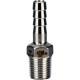 Штуцер елочка BF31-T-1 1/2-32 1 1/2″х32мм Ду40 Ру16 шланговый, корпус - нержавеющая сталь AISI 304 (CF8), присоединение - наружная резьба/штуцер