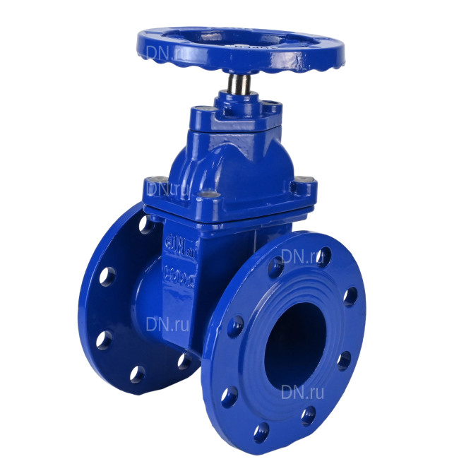 Задвижка клиновая 30ч39р (аналог МЗВ) GVWN1414E-2W-F-S blue Ду300 Ру10/16 фланцевая, корпус - чугун GGG50, уплотнение - EPDM, со штурвалом и невыдвижным штоком, цвет - синий