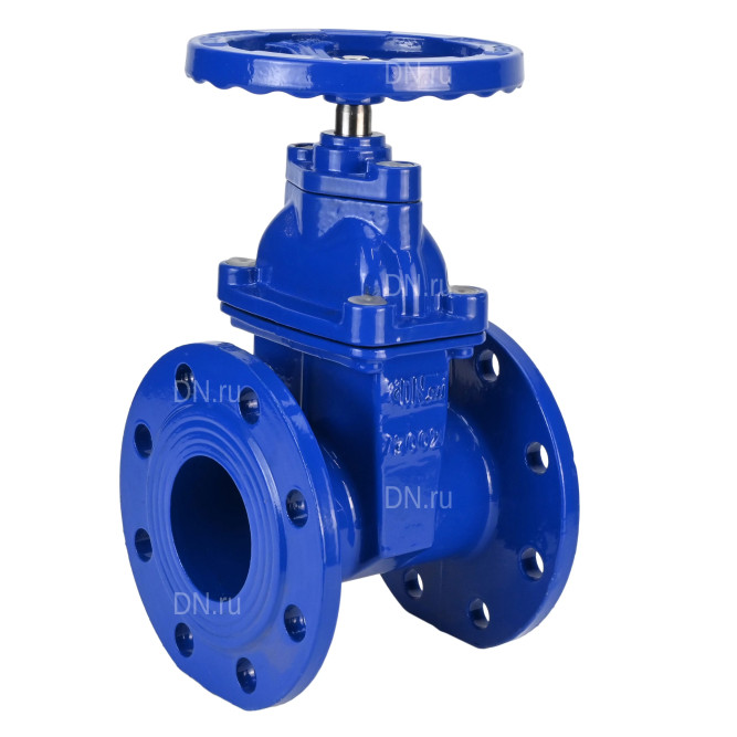 Задвижка клиновая 30ч39р (аналог МЗВ) GVWN1414E-2W-F-S blue Ду300 Ру10/16 фланцевая, корпус - чугун GGG50, уплотнение - EPDM, со штурвалом и невыдвижным штоком, цвет - синий