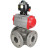 Кран шаровой BV3232P(4pc)-FP-3WL-F Ду20 Ру16 полнопроходной трехходовой, фланцевый, корпус - нержавеющая сталь SS316, с пневмоприводом PA-DA-052 двойного действия и БКВ APL-510N EX