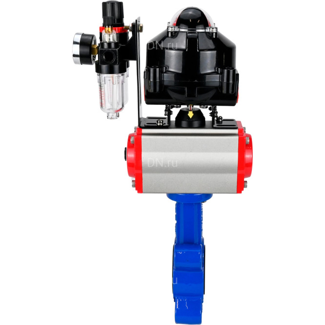 Затвор дисковый поворотный WBV1616N-2W-Fb-H Ду80 Ру16 LUG корпус - чугун QT450, диск - чугун QT450, уплотнение - NBR, с пневмоприводом PA-SA-105, пневмораспределителем 4M310-08 DC24V, БКВ APL-510N EX и БПВ AFC2000