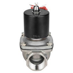 Клапан электромагнитный VS131-NT-NC-220VAC 1/2″ Ду15 Ру10, соленоидный двухходовой, корпус - нержавеющая сталь 304, уплотнение - NBR, резьбовой, нормально-закрытый, прямого действия, катушка - 220В