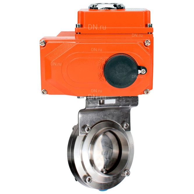 Затвор дисковый поворотный WBV3131S-2W-C-H Ду20 Ру10 кламповый, корпус - пищевая нержавеющая сталь 304, уплотнение - Silicon, с электроприводом QT-N-005EM-O1-380VAC-У1 380В HARK