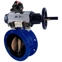 Затвор дисковый поворотный WBV1331E-2W-F-H Ду50 Ру16, корпус - чугун GGG40, диск - нержавеющая сталь 304, уплотнение - EPDM, с пневмоприводом PA-DA-105-1, пневмораспределителем 4M320-10 AC220V и БКВ APL-510N EX