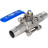 Кран шаровой BV3232P(3pc)-FP-W-H LONG Ду10 Ру63 полнопроходной, трехсоставной, корпус - нержавеющая сталь SS316, уплотнение - PTFE, под приварку, с рукояткой