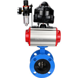 Затвор дисковый поворотный WBV1313E-2W-F-H Ду80 Ру16 фланцевый, корпус - чугун GGG40, диск - чугун GGG40, EPDM, с пневмоприводом PA-DA-105, пневмораспределителем 4M310-08 AC220V, БКВ APL-510N EX и БПВ AFC2000