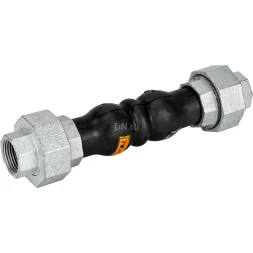 Компенсатор резиновый CR-N17-T Ду25 Ру10/16, резиновая вставка (корпус) - NBR, тип присоединения - резьбовой, материал резьбовых элементов - чугун оцинкованный
