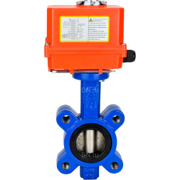 Затвор дисковый поворотный WBV1616N-2W-Fb-H Ду50 Ру16 LUG корпус - чугун QT450, диск - чугун QT450, уплотнение - NBR, межфланцевый, с электроприводом QT-N-003EM-O1-220VAC-У1 MINI 220В