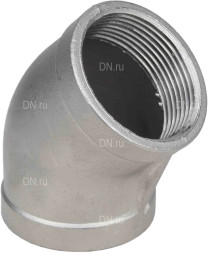 Отвод (полуотвод) ВР-ВР-316 1/4″ Ду8 Ру16 угол 45°, корпус - нержавеющая сталь 316, присоединение - внутренняя / внутренняя резьба