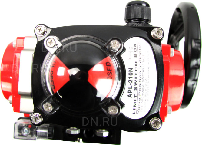 Кран шаровой BV3232P(4pc)-SP-3WL-T-ISO-H Ду25 Ру63 стандартнопроходной трехходовой L-тип, нерж. сталь SS316, внутренняя резьба, PTFE, пн.приводом PA-DA-065, пн.распределителем 4M310-08 DC24V, БКВ APL-210N и ручным дублером MON1-250-T26-ISO