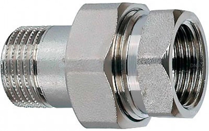 Соединение разъемное (американка) А-304-НР-ВР-PTFE 3/4″ Ду20 Ру20 с уплотнением под гайкой по плоскости, корпус - нержавеющая сталь AISI 304, присоединение - наружная/внутренняя резьба, тип резьбы - BSPT/BSPP