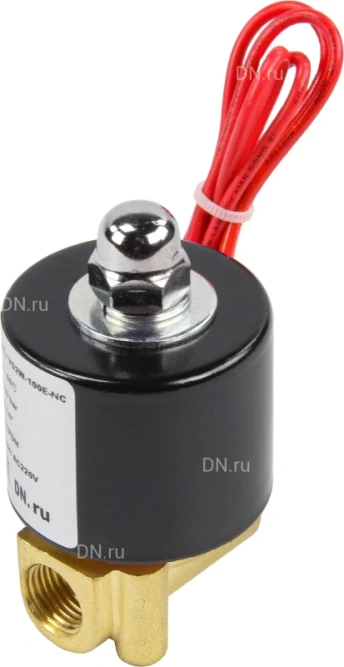 Клапан электромагнитный VS100-ET-NC-24VAC 1/4″ Ду8 Ру10 прямого действия двухходовой, корпус - латунь, присоединение - внутренняя резьба, уплотнение - EPDM, нормально-закрытый, катушка - 24 В AC