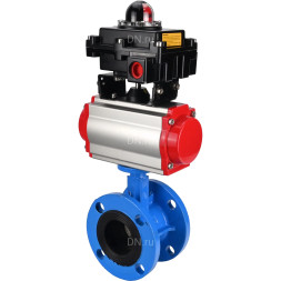 Затвор дисковый поворотный WBV1313E-2W-F-H Ду200 Ру16 фланцевый, корпус - чугун GGG40, диск - чугун GGG40, уплотнение - EPDM, с пневмоприводом PA-DA-140, пневмораспределителем 4M310-08 DC24V и БКВ APL-410N EX