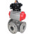 Кран шаровой BV3232P(4pc)-FP-3WL-F Ду15 Ру16 полнопроходной трехходовой, фланцевый, корпус - нержавеющая сталь SS316, с пневмоприводом PA-DA-052 двойного действия и БКВ APL-410N EX