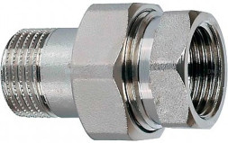 Соединение разъемное (американка) А-304-НР-ВР-PTFE 1″ Ду25 Ру20 с уплотнением под гайкой по плоскости, корпус - нержавеющая сталь AISI 304, присоединение - наружная/внутренняя резьба, тип резьбы - BSPT/BSPP