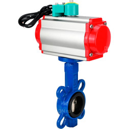 Затвор дисковый поворотный WBV1413E-2W-Fb-H Ду125 Ру16 корпус - чугун GGG50, диск - чугун GGG40, уплотнение - EPDM, с пневмоприводом PA-DA-105 и магнитным переключателем ALS200D