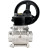 Кран шаровой BV3232P(3pc)-FP-W-ISO-H Ду80 Ру25 полнопроходной двухходовой, нержавеющая сталь SS316, под приварку, уплотнение - PTFE, с ISO фланцем и редуктором HAM RQN-Z
