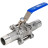 Кран шаровой BV3232P(3pc)-FP-W-H LONG Ду32 Ру40 полнопроходной, трехсоставной, корпус - нержавеющая сталь SS316, уплотнение - PTFE, под приварку, с рукояткой