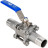 Кран шаровой BV3232P(3pc)-FP-W-H LONG Ду32 Ру40 полнопроходной, трехсоставной, корпус - нержавеющая сталь SS316, уплотнение - PTFE, под приварку, с рукояткой