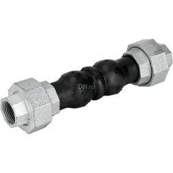 Компенсатор резиновый CR-N17-T Ду50 Ру10/16, резиновая вставка (корпус) - NBR, тип присоединения - резьбовой, материал резьбовых элементов - чугун оцинкованный