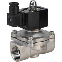 Клапан электромагнитный VS331-ET-NC-24VAC 1/2″ Ду15 Ру10 прямого действия двухходовой, корпус - сталь нержавеющая 304, присоединение - внутренняя резьба, уплотнение - EPDM, нормально-закрытый, катушка - 24 В AC