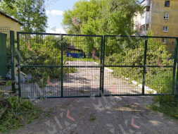 Ворота для 3D забора зеленые (RAL 6005) 4000х2000 мм откатные