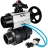Кран шаровой BV4242E-FP-GRM-ISO Дн65 Ру10 полнопроходной, корпус - НПВХ, шар - НПВХ, уплотнение - EPDM, с пневмоприводом PA-DA-105-1, пневмораспределителем 4V320-08 AC220V и БКВ APL-210N