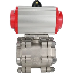 Кран шаровой BV3232P(3pc)-FP-SW-ISO-H Ду100 Ру63 полнопроходной, корпус - нержавеющая сталь SS316, под приварку, с пневмоприводом PA-DA-105, пневмораспределителем 4M310-08 DC24V
