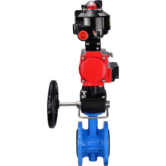 Затвор дисковый поворотный WBV1313E-2W-F-H Ду50 Ру16 фланцевый, корпус - чугун GGG40, диск - чугун GGG40, EPDM, с пневмоприводом PA-DA-105, пневмораспределителем 4M310-08 AC220V, БКВ APL-510N EX, ручным дублером MON1-250-T26-ISO и БПВ AFC2000