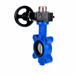 Затвор дисковый поворотный WBV1631E-2W-Fb-H Ду150 Ру16 LUG межфланцевый, корпус - чугун QT450, диск - нержавеющая сталь AISI 304, уплотнение - EPDM, с редуктором HGB RQN2-320Z