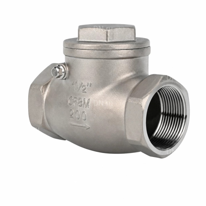 Клапан обратный VCT3131-T 1 Ду25 Ру16 ZGY резьбовой, поворотный, корпус - нержавеющая сталь CF8/AISI 304, диск - нержавеющая сталь CF8/AISI 304, уплотнение - PTFE