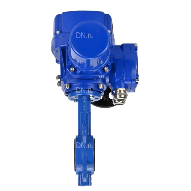 Затвор дисковый поворотный WBV1432N-2W-Fb-H Ду100 Ру16, корпус - чугун GGG50, диск - нержавеющая сталь 316L, уплотнение - NBR, с электроприводом QT-N-010M-O2-380VAC-У1