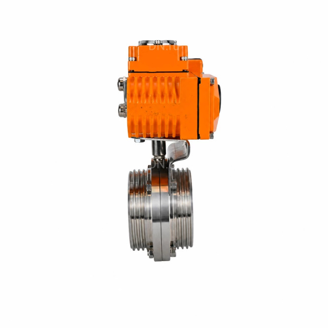 Затвор дисковый поворотный WBV3131E-2W-T-H Ду25 Ру10 резьбовой, корпус - пищевая нержавеющая сталь 304, уплотнение - EPDM, с электроприводом QT-N-005EM-B1-220VAC-У1 c датчиком обратной связи и входным управляющим сигналом 0-10В HARK