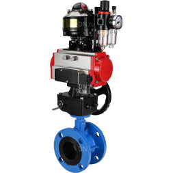 Затвор дисковый поворотный WBV1313E-2W-F-H Ду65 Ру16 фланцевый, корпус - чугун GGG40, диск - чугун GGG40, EPDM, с пневмоприводом PA-DA-105, пневмораспределителем 4M310-08 AC220V, БКВ APL-510N EX, ручным дублером MON1-250-T26-ISO и БПВ AFC2000