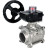 Кран шаровой BV3232P(3pc)-FP-W-ISO-H Ду20 Ру63 полнопроходной двухходовой, нержавеющая сталь SS316, под приварку, уплотнение - PTFE, с ISO фланцем и редуктором HGB RQN1-180Z с индикатором положения